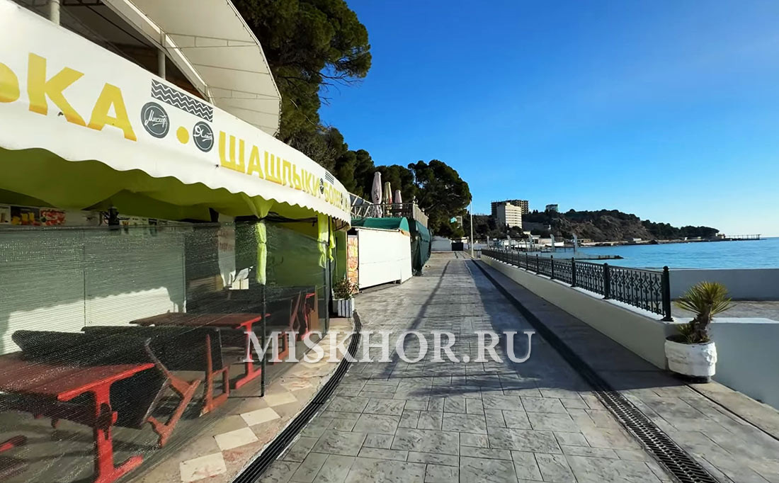 Реконструкция мисхорского парка, центральная набережная и пляжи мисхора, февраль 2026